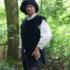 Leonardo Carbone 16. Jahrhundert Wams Geusen, Schwarz -Mittelalter Mode Geschaft 16 jahrhundert wams geusen schwarz 3