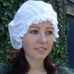 Leonardo Carbone 17. Jahrhundert Kappe, Weiß -Mittelalter Mode Geschaft 17 jahrhundert kappe weiss 4