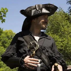 Epic Armoury Dreispitz Blackbeard, Schwarz -Mittelalter Mode Geschaft dreispitz blackbeard schwarz 3