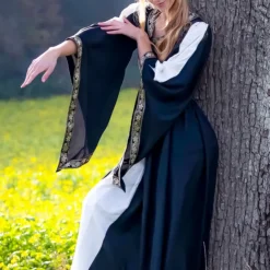 Leonardo Carbone Edel Bestickten Kleid Loretta, Schwarz -Mittelalter Mode Geschaft edel bestickten kleid loretta schwarz 2