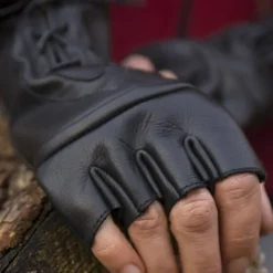 Epic Armoury Fingerlose Handschuhe Mit Schnürsenkeln, Schwarz -Mittelalter Mode Geschaft fingerlose handschuhe mit schnuersenkeln schwarz 4