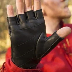 Epic Armoury Fingerlose Handschuhe Mit Schnürsenkeln, Schwarz -Mittelalter Mode Geschaft fingerlose handschuhe mit schnuersenkeln schwarz 5