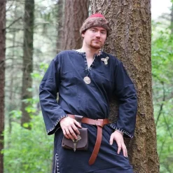 Leonardo Carbone Gürtel Mit Thors Hammer, Braun -Mittelalter Mode Geschaft guertel mit thors hammer braun 2