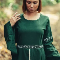 Leonardo Carbone Kleid Ivy Grün-weiß -Mittelalter Mode Geschaft kleid ivy gruen weiss 2