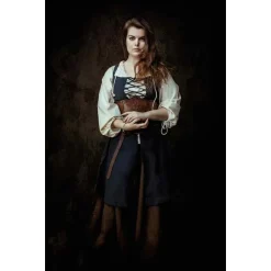 Mytholon Korsett Iolde Mit Blumen, Braun -Mittelalter Mode Geschaft korsett iolde mit blumen braun 4