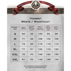 Mytholon Kostümweste Hamish, Rot -Mittelalter Mode Geschaft kostuemweste hamish rot 3