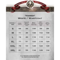 Mytholon Kostümweste Hamish, Schwarz -Mittelalter Mode Geschaft kostuemweste hamish schwarz 3