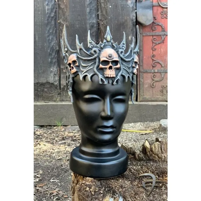 Epic Armoury Latex-Tiara Mit Schädeln 1 Epic Armoury Latex-Tiara Mit Schädeln