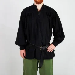 Leonardo Carbone Mittelalterhemd, Schwarz