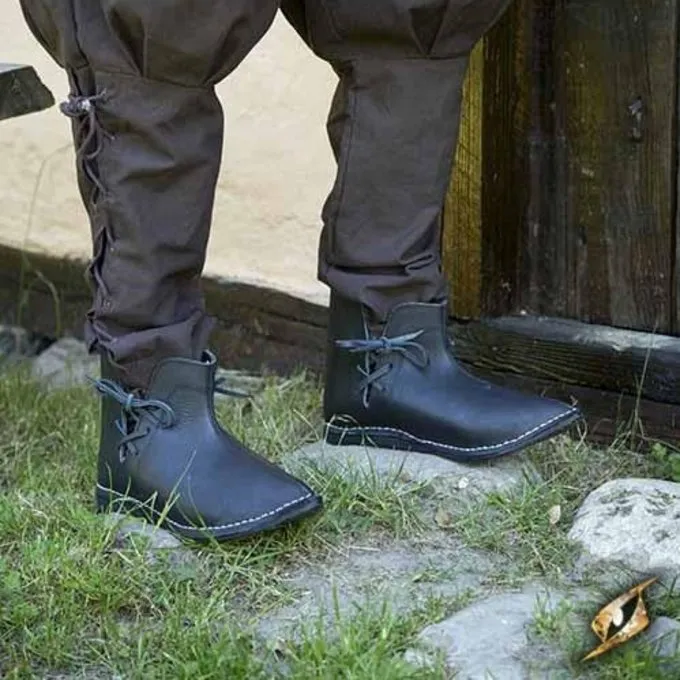 Epic Armoury Mittelalterliche Stiefeletten Galahad, Schwarz 1 Epic Armoury Mittelalterliche Stiefeletten Galahad, Schwarz