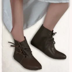 Mytholon Mittelalterliche Stiefeletten Heinrich Braun -Mittelalter Mode Geschaft mittelalterliche stiefeletten heinrich braun 2
