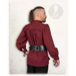 Mytholon Mittelalterliches Hemd Ansgar, Burgund -Mittelalter Mode Geschaft mittelalterliches hemd ansgar burgund 2