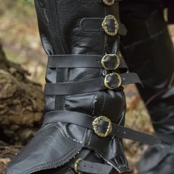 Epic Armoury Piraten-Gamaschen, Schwarz -Mittelalter Mode Geschaft piraten gamaschen schwarz 3