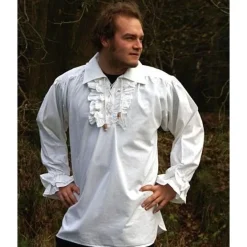 Leonardo Carbone Piratenhemd, Schwarz