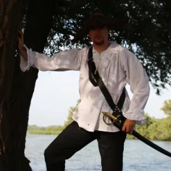 Leonardo Carbone Piratenhemd, Weiß -Mittelalter Mode Geschaft piratenhemd weiss 2