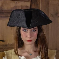 Rawblade Piratenhut Jack Rackham, Deluxe, Schwarz -Mittelalter Mode Geschaft piratenhut jack rackham deluxe schwarz 2