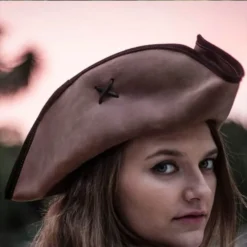 Rawblade Piratenhut Jack Rackham, Verwittert Braun -Mittelalter Mode Geschaft piratenhut jack rackham verwittert braun 2