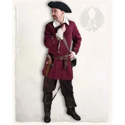 Mytholon Piratenjacke Enigo, Burgund -Mittelalter Mode Geschaft piratenjacke enigo burgund 3