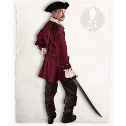 Mytholon Piratenjacke Enigo, Burgund -Mittelalter Mode Geschaft piratenjacke enigo burgund 4