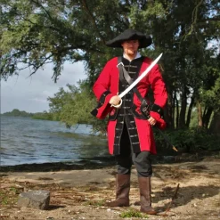 Leonardo Carbone Piratenmantel Samt, Rot-schwarz 8 Leonardo Carbone Piratenmantel Samt, Rot-schwarz -Mittelalter Mode Geschaft piratenmantel samt rot schwarz 2