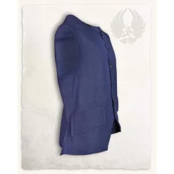 Mytholon Piratenweste Fletcher, Blau -Mittelalter Mode Geschaft piratenweste fletcher blau 4