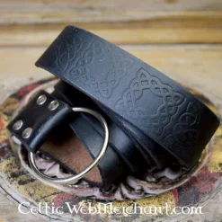 Leonardo Carbone Ring Gürtel Mit Keltischen Knoten, Schwarz