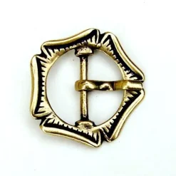 Spätmittelalterliche Rose Schnalle, Versilbert