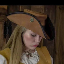 Rawblade Tricorn Drei Doublonen, Verwittert Braun -Mittelalter Mode Geschaft tricorn drei doublonen verwittert braun 5