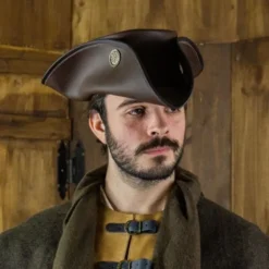 Rawblade Tricorn Drei Dublonen, Braun -Mittelalter Mode Geschaft tricorn drei dublonen braun 5