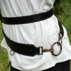 Epic Armoury Zweiteiliger Schwertgürtel, Schwarz -Mittelalter Mode Geschaft zweiteiliger schwertguertel schwarz 3