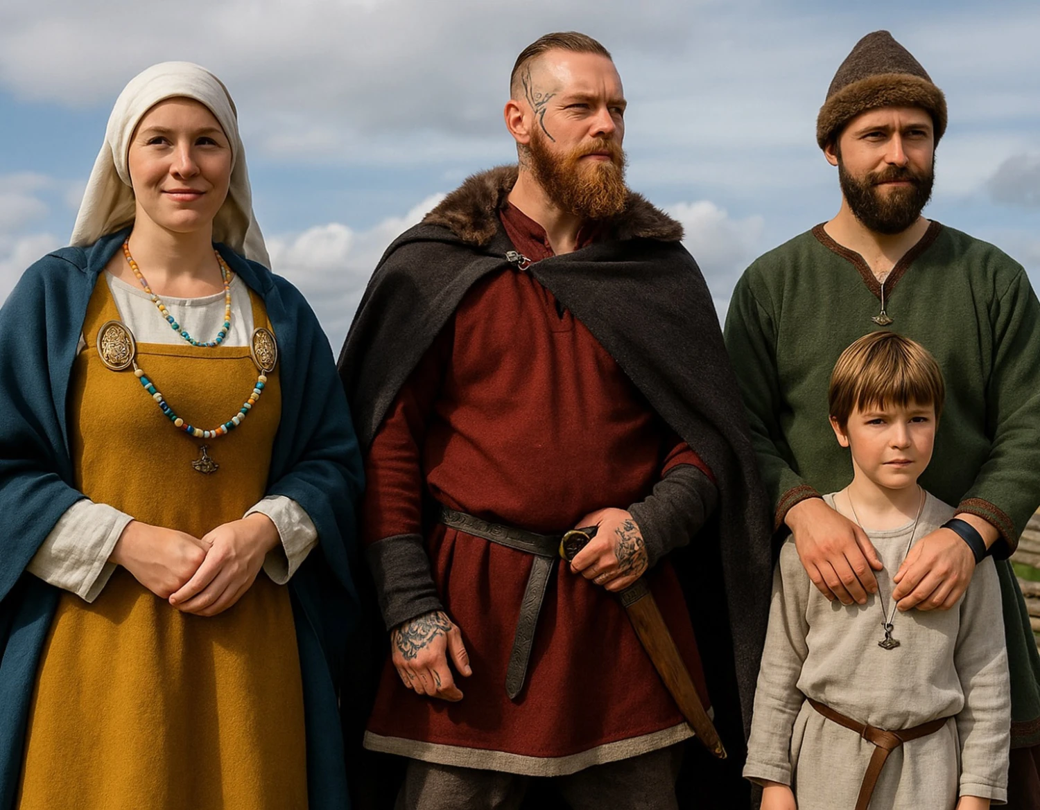 Halloween-Werbegeschäft -Mittelalter Mode Geschaft Vikingatiden klader vikingar fam